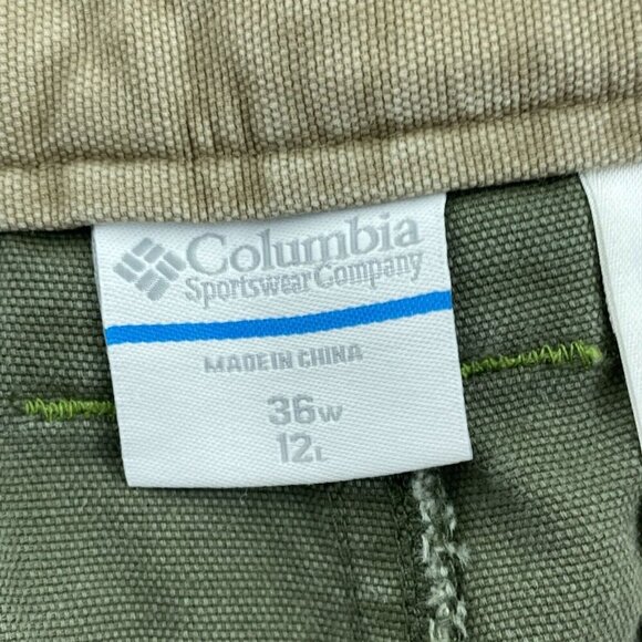 Columbia Cargo Shorts Mens 36W 12" Green Cotton/Polyester Casual Outdoor 5714 - Picture 3 of 11